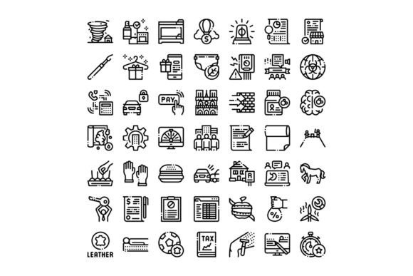 Business and Service Line Art Icon Set