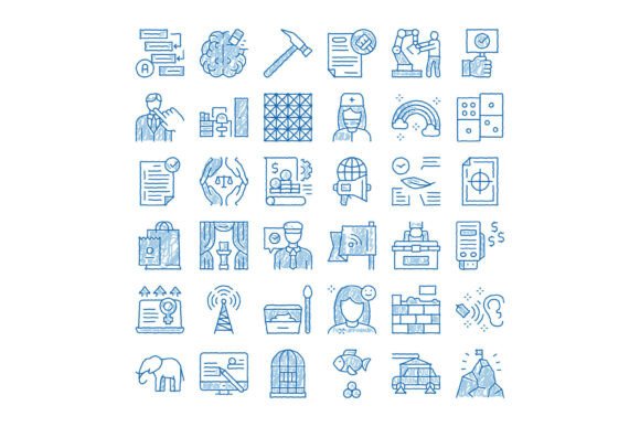 Business, Education, Law, Marketing, Peo: A Hand-Drawn Icon Set That Bridges Real-World Needs