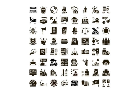 Diverse Collection of Pictograms Depicti