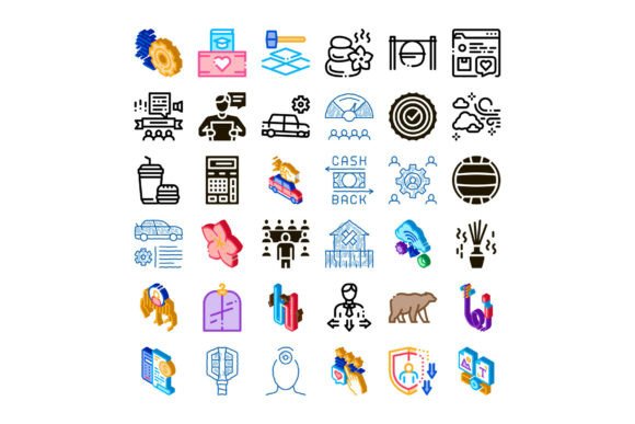 Diverse Icon Collection Representing Abs