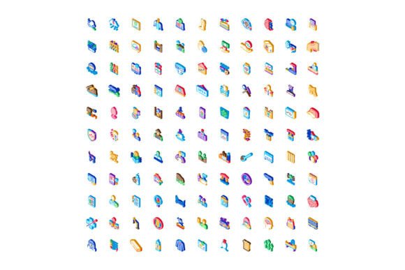 Diverse Isometric Pictograms Collection