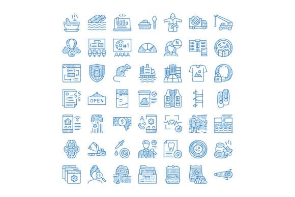 Doodle Icons Collection Illustrating Div: Hand-Drawn Clarity for Visual Communication