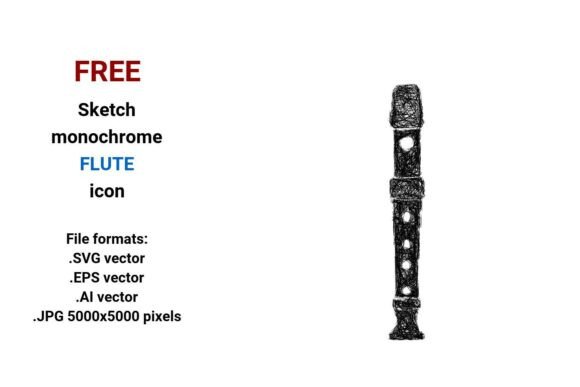 FREE Sketch Flute Icon — Clean, Scalable & Versatile