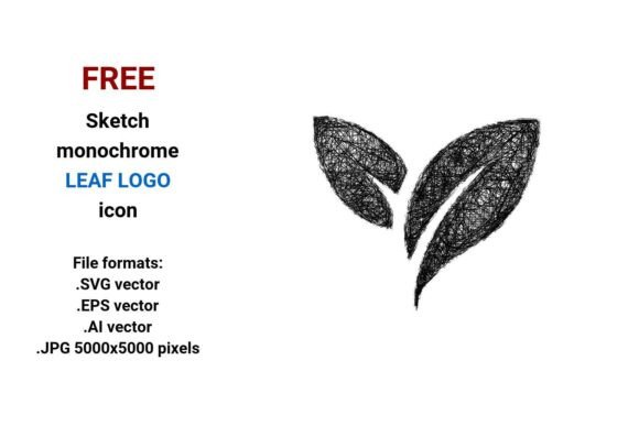 FREE Sketch Leaf Logo Icon