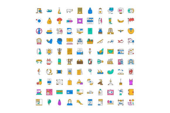 Large Collection of Diverse Linear Icon