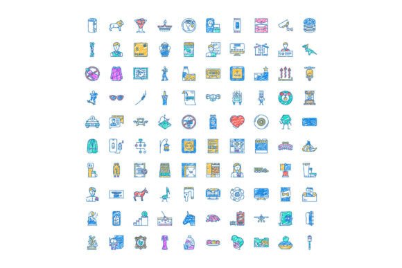 Large Collection of Graphic Design Doodl: Playful Visual Language for Real-World Communication