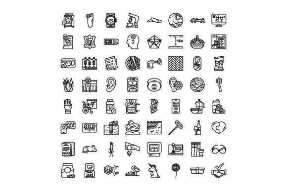 Miscellaneous Line Art Icons Set of Dive