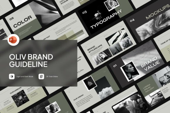 Oliv Brand Guideline PowerPoint Template